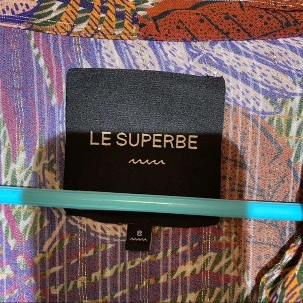 Le Superbe Long Sleeve Palm Leave Blouse 8 - Picture 3 of 5